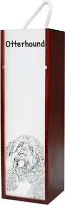 Image de Otterhund, Otterhound - Coffret à vin avec chien, coffret à alcool avec graphisme, coffret cadeau personnalisé de la marque Art-Dog