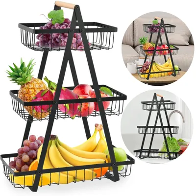 Image de PULOS, panier de rangement, 3 niveaux, noir, Image générée par une IA