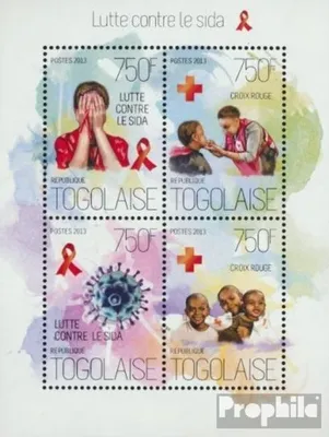 Produktbild von Briefmarken Togo 2013 Mi 5501-5504 Kleinbogen (kompl. Ausgabe) postfrisch AIDS