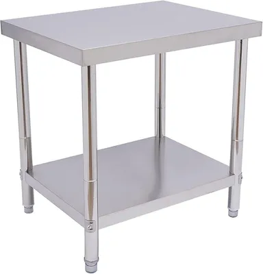 Imagen del producto de Mesa de acero inoxidable, mesa de trabajo para cocina o restaurante, 76 x 60 x 80 cm