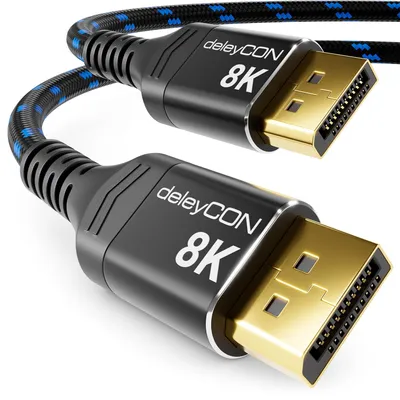 Produktbild von deleyCON 3,0m DisplayPort Kabel 1.4 8K@60Hz 4K@165Hz UHD WQHD HDR