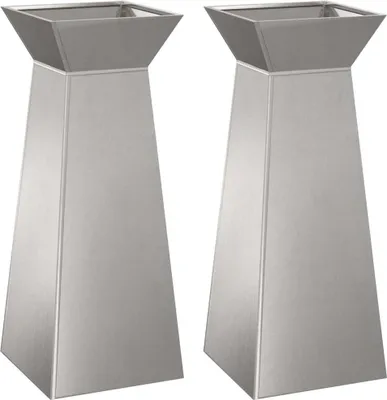 Productafbeelding van Pilaar Plantenbak 2 pcs Zilver 40 x 40 x 100 cm