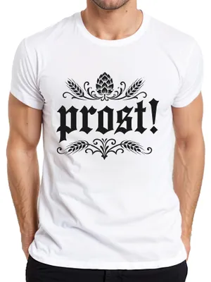 Imagen del producto de ¡Salud! Fiesta de la cerveza, , divertido, pantalones de cuero, vestido tradicional, camiseta para hombre, blanca, talla S