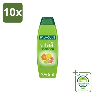 Productafbeelding van 10 x Palmolive Fris Vitaal Shampoo - Citrus - 350 ml - Grote verpakking - 10 stuks