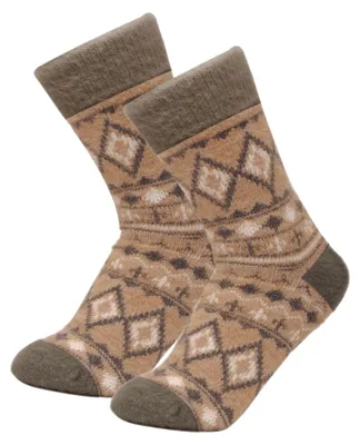 Produktbild von Alpaka Socken Herren 2er Pack – Norweger Design   , Farbe:Braun, Größe Socken:42-47