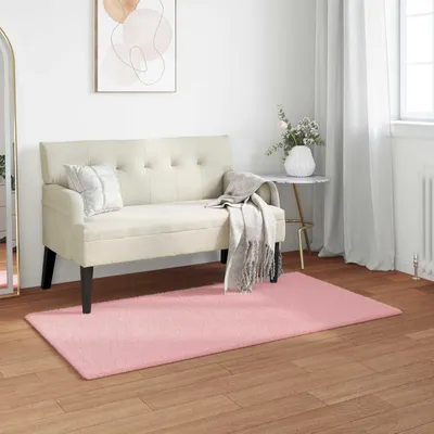 Produktbild von "Schlussverkauf" moderne Teppich - Wohnzimmer Kunstfell Hasen Teppich Olite Rosa 60x110 cm Polyester  C12737