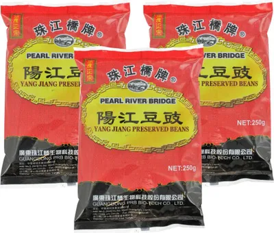 Produktbild von [ 3x 250g ] PEARL RIVER BRIDGE Fermentierte Schwarze Bohnen / Fermented Black Beans 豆豉