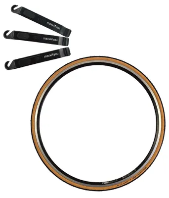 Produktbild von 2 x Schwalbe Lugano 2 Rennradreifen 700 x 25C (25-622) Schwarz/Classic inkl. Reifenheber
