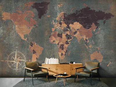 Zdjęcie produktu dla Fototapeta flizelinowa mapa świata 400x280 cm fototapeta mapa świata XXL k-A-0057-a-b
