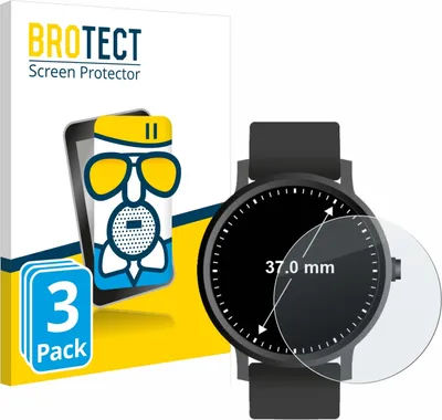 Produktbild von 3x BROTECT Entspiegelungs Schutzglas für Armbanduhren (Kreisrund, ø: 37 mm) Schutzfolie Panzer Folie Glas Display Schutz matt