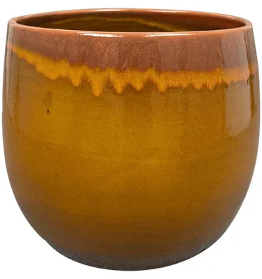 Produktbild von Ter Steege Blumentopf, ockergelb, Durchmesser 29 cm, Höhe 26 cm, Öffnung 23,5 cm