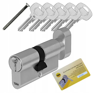 Produktbild von Yale Y600 Zylinder 40/60mm mit Knauf Satin 5 Schlüssel