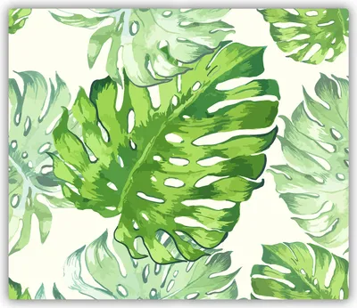Produktbild von Tulup Glas Herdabdeckplatte Glaskeramikkochfeld-Abdeckung Spritzschutz Glasabdeckplatte Kochplattenabdeckung und Schneidebrett - Einteilig - 60x52 cm Tropische Blätter
