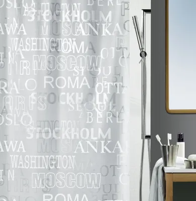 Immagine prodotto di spirella tenda da doccia Peva antimuffa 100% impermeabile 180x200 cm "Città"