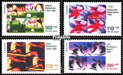 Produktbild von Briefmarken BRD (BR.Deutschland) 1998 Mi 1968-1971 (kompl.Ausgabe) gestempelt Sporthilfe: Fußball-Weltmeisterschaft, Frankreich