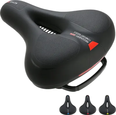 Produktbild von Fahrradsattel Bequem Weich Fahrrad Sattel Wasserdicht Atmungsaktiv mit Reflektor, Memory Foam, Übergroßer Komfort Gepolsterter Bike seat, 26 * 22cm