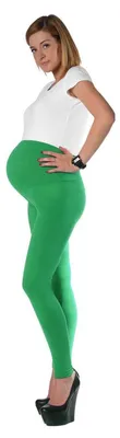 Produktbild von Umstandsleggings Lang Baumwolle Schwangerschaft Bauchbund EU Grün 2XL/44