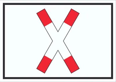 Produktbild von Schild Vorrang Schienenverkehr Symbol A1 Rückseite selbstklebend