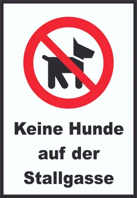 Produktbild von Keine Hunde auf der Stallgasse Schild A6 (105x148mm)
