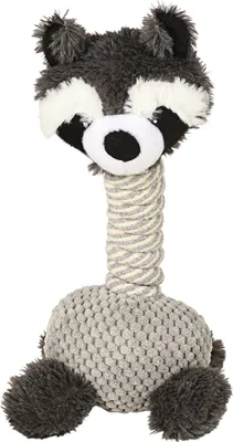 Produktbild von Dehner Lieblinge Hundespielzeug Racoon, mit Quietscher, ca. 34 x 15 cm, Sisal/Plüsch, grau