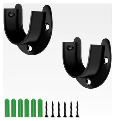 Produktbild von 2 Stück Rundrohrhalterung aus Edelstahl, 38 mm für Kleiderschrankstangen