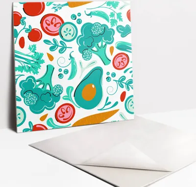 Produktbild von Fliesenaufkleber Set - 9 Stück Selbstklebende PVC Fliesen-Designs - Für Bad und Küche 30 x 30 - Zeichnen von Gemüse und Obst