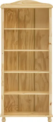 Produktbild von Möbilia Bücherregal mit 4 Böden | Kiefer-Holz massiv | B 77 x T 30 x H 180 cm | natur | 19020009 | Serie REGAL