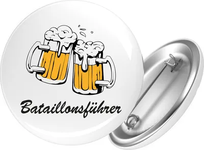 Produktbild von Huuraa Button Bataillonsführer Schützenfest 25mm rund mit Sicherheitsnadel Ansteckbutton Geschenkidee