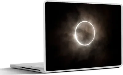 Produktbild von MuchoWow® Laptop Aufkleber Sticker Cover Sonnenfinsternis zwischen den Wolken am Morgen 25x18 cm - Laptop-Deko