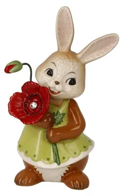 Hasenmädchen-Figur aus Steingut, 7 x 5,5 x 12 cm