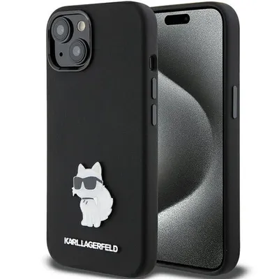 Image de Karl Lagerfeld Klhcp15Msmhcnpk Iphone 15 Plus / 14 Plus 6.7 Czarny / Black Silicone Choupette Metal Pin