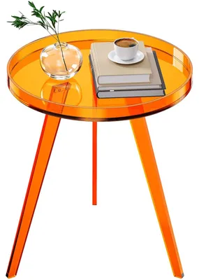 Imagen del producto de Mesa auxiliar redonda de acrílico transparente para sala de estar y dormitorio