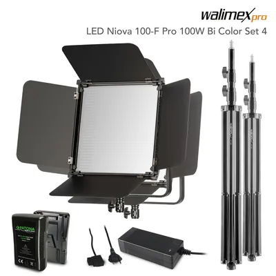 Obrázok produktu pre Walimex pre LED Niova 100-F Pro 100W Bi Color Set4 (1023219)