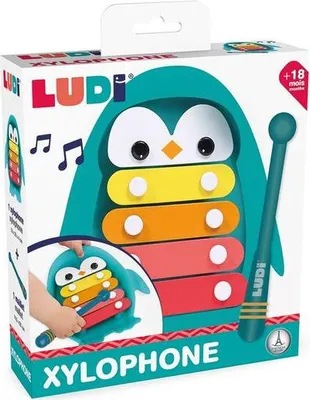 Produktbild von Ludi Xylophon Pinguin - Buntes Badespielzeug für Kinder