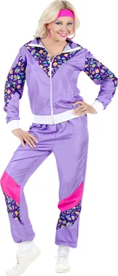 Produktbild von Violetter 80er Jahre Damen  Jogginganzug 80er Jahre XL - 46/48