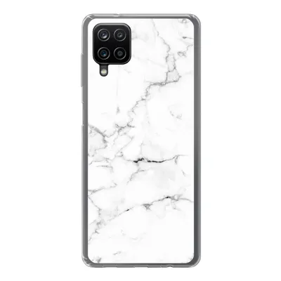 Produktbild von MuchoWow® Handyhülle Schutzhülle Hülle für Samsung Galaxy A12 Marmor - Weiß - Grau - Luxus - Marmoroptik - Strukturiert Silikon Softcase Handy Hülle - Bild