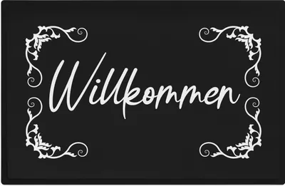 Produktbild von Trendation - Willkommen Fußmatte Grafik Schmutzfangmatte Geschenk Außen Innenbereich 60x40 cm Waschbar Türmatte Lustig