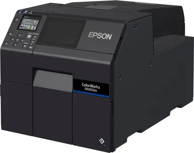 Produktbild von Epson ColorWorks D6000Ae, Wärmeübertragung, 1200 x 1200 DPI, 119 mm/sek, Farbe, Kabelgebunden, Schwarz