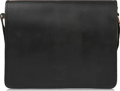 Produktbild von Paolo Peruzzi Herrentasche Umhängetasche Arbeit Tache aus Echtes Leder Vintage-Stil Neu groß Schwarz