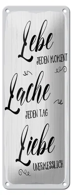 Produktbild von Blechschild Lebe jeden Moment Lache Liebe, 27 x 10 cm, Blechschilder Spruch Glück Weisheit