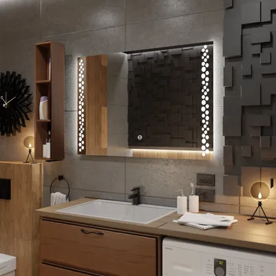 Obrázek produktu pro Koupelnové zrcadlo s LED osvětlením a dotykovým vypínačem - Toronto - 80 cm, 70 cm