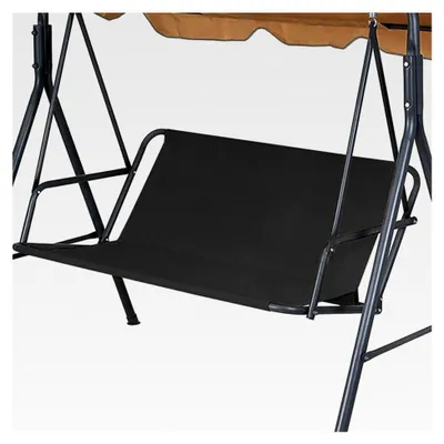 Produktbild von Ersatzbezug für Schaukelsitz, 600D Oxford-Gewebe, wasserdicht, für 2/3-Sitzer, Terrassenschaukelsitz, Outdoor-Veranda, Garten, Hofschaukeln (schwarz, 144 x 45 x 55 cm)