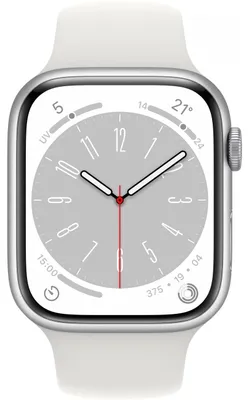 Obrázok produktu pre Apple Watch Series 8 41 mm (A2770) Strieborný športový náramok z hliníka, biely GPS Neu
