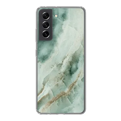 Produktbild von MuchoWow® Handyhülle Schutzhülle Hülle für Samsung Galaxy S21 FE Naturstein - Grün - Chic Silikon Softcase Handy Hülle - Mobiltelefonhülle