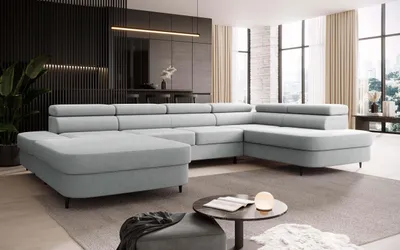 Produktbild von FurMeb24 ECKSOFA LUNA U - 350 x 203 cm vena 03 - mit schlaffunktion und bettkasten - rechte seite
