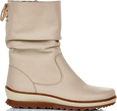 A single beige boot is shown against a white background.