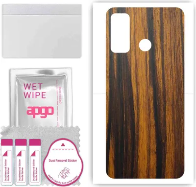 Produktbild von apgo Rückseite Schutzfolie, Skin, kompatibel mit Tecno Camon 16 S, Hinten Displayschutzfolie aus Vinylfolie, kratzfest, einfache Montage - Tigerwood