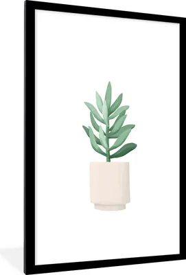 Produktbild von MuchoWow® MuchoWow® Gerahmtes Poster Pflanze - Sukkulente - Blumentopf 60x90 cm - Poster mit zchwarzem Bilderrahmen - Dekoration - Wandposter Wohnzimmer - Hochwertig