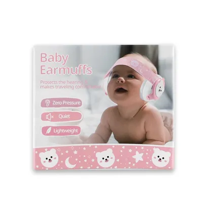 Produktbild von Baby Gehörschutz mit weichem Kopfband – Lärmschutz-Kopfhörer für Neugeborene & Kleinkinder (0-36 Monate), Rosa/Bär-Design