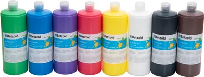 Produktbild von Acrylfarben 8er-Set je 1 Liter, cremig, vegan, mit Dosierverschluss für Kindergarten und Schule